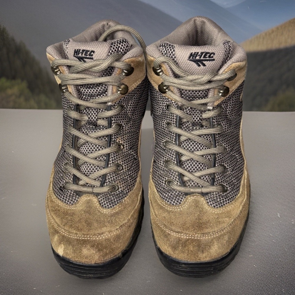 Hi-Tec Tan Gray Lace-Up Hiking Boots